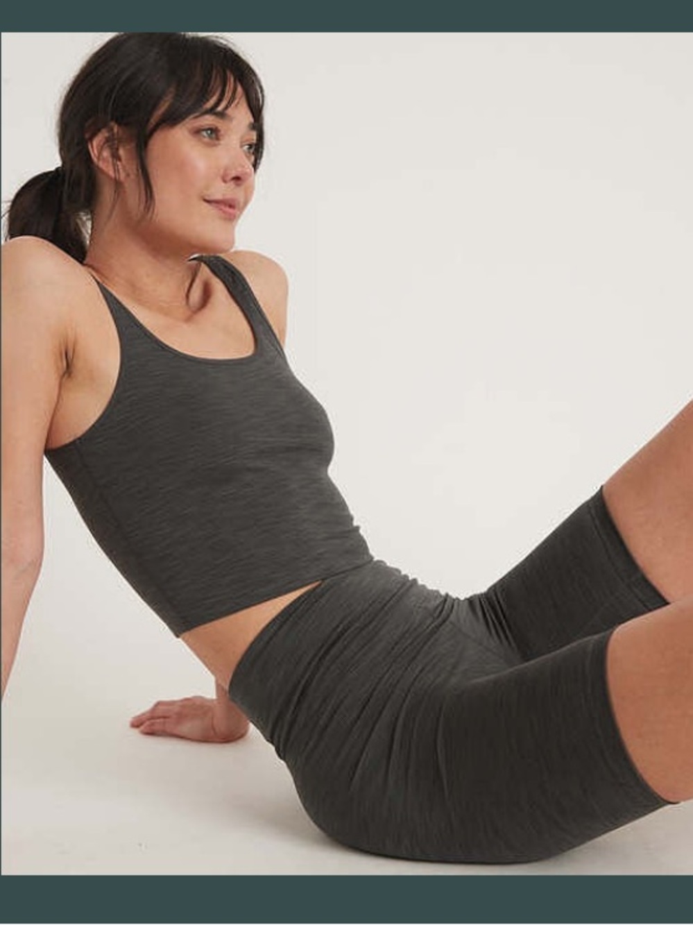 Marine Layer Studio Bike Short and Top in Asphalt